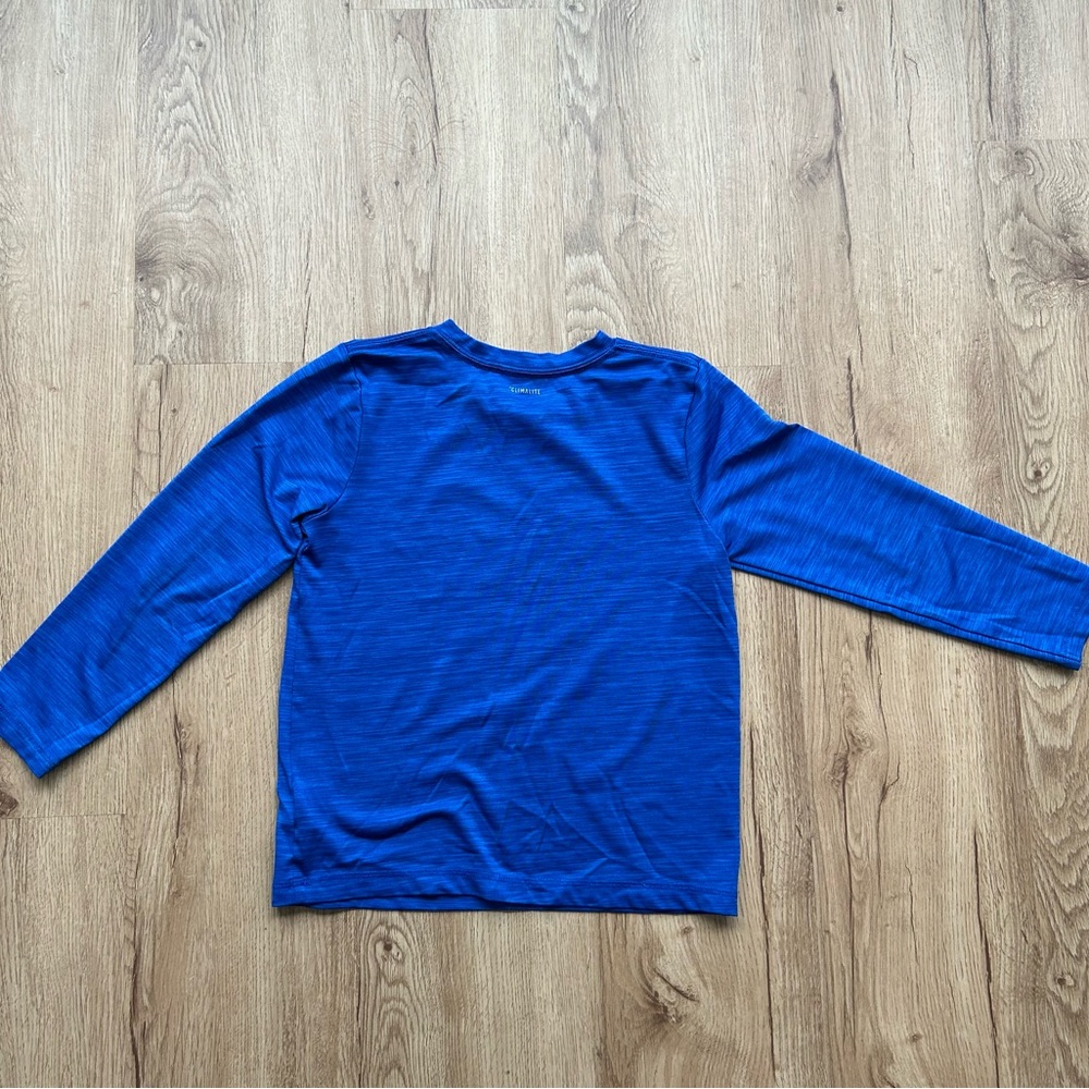Adidas Kids Long Sleeve Blue Soccer Tee - Picture 5 of 5